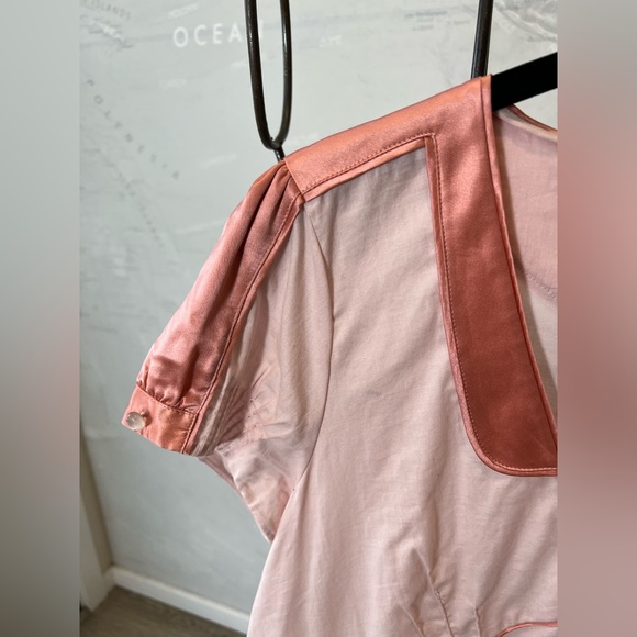 New Marc Jacobs vintage deadstock silk cotton pink blouse buttons pleats 12 - Picture 3 of 7